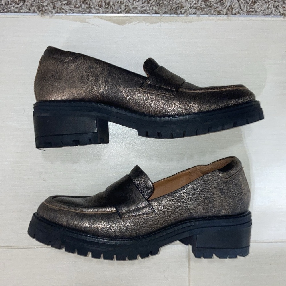 Chunky lug sole loafers